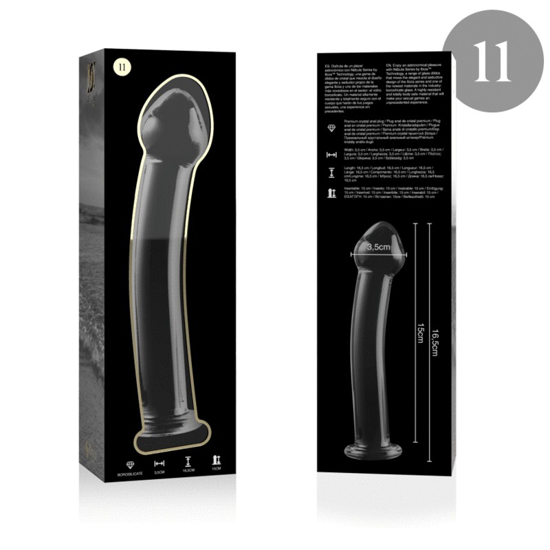 NEBULA SERIES BY IBIZA - MODELO 11 DILDO CRISTAL BOROSILICATO ROSA 16 CM -O- 3 CM