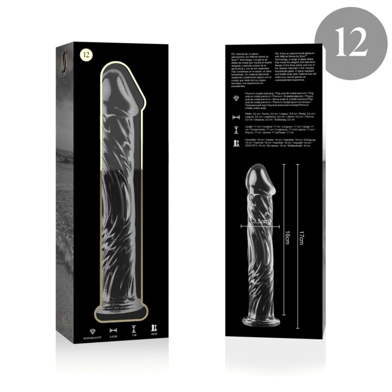 NEBULA SERIES BY IBIZA - MODELO 12 DILDO CRISTAL BOROSILICATO ROSA 17 CM -O- 3.5 CM