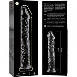 NEBULA SERIES BY IBIZA - MODELO 12 DILDO CRISTAL BOROSILICATO ROSA 17 CM -O- 3.5 CM