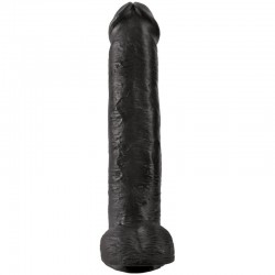 KING COCK - PENE REALISTICO CON TESTICULOS 34.2 CM NEGRO