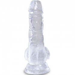 KING COCK - CLEAR PENE REALISTICO CON TESTICULOS 10.1 CM TRANSPARENTE