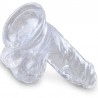 KING COCK - CLEAR PENE REALISTICO CON TESTICULOS 10.1 CM TRANSPARENTE