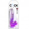 KING COCK - CLEAR PENE REALISTICO CON TESTICULOS 13.5 CM MORADO