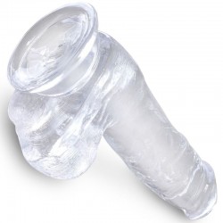 KING COCK - CLEAR PENE REALISTICO CON TESTICULOS 13.5 CM TRANSPARENTE