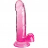 KING COCK - CLEAR PENE REALISTICO CON TESTICULOS 15.2 CM ROSA