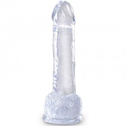 KING COCK - CLEAR PENE REALISTICO CON TESTICULOS 15.2 CM TRANSPARENTE