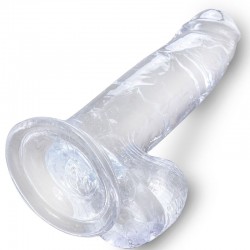 KING COCK - CLEAR PENE REALISTICO CON TESTICULOS 15.2 CM TRANSPARENTE