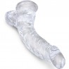 KING COCK - CLEAR PENE REALISTICO CURVADO CON TESTICULOS 16.5 CM TRANSPARENTE