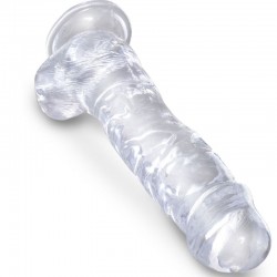 KING COCK - CLEAR PENE REALISTICO CON TESTICULOS 16.5 CM TRANSPARENTE