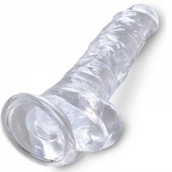 KING COCK - CLEAR PENE REALISTICO CON TESTICULOS 16.5 CM TRANSPARENTE