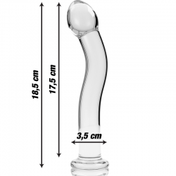 NEBULA SERIES BY IBIZA - MODELO 18 DILDO CRISTAL BOROSILICATO ROSA 18.5 CM -O- 3.5 CM