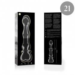 NEBULA SERIES BY IBIZA - MODELO 21 DILDO CRISTAL BOROSILICATO ROSA 20.5 CM -O- 3.5 CM