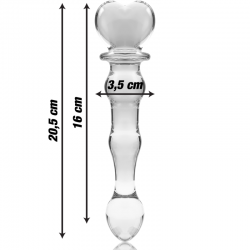 NEBULA SERIES BY IBIZA - MODELO 21 DILDO CRISTAL BOROSILICATO ROSA 20.5 CM -O- 3.5 CM