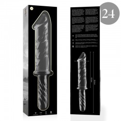 NEBULA SERIES BY IBIZA - MODELO 24 DILDO CRISTAL BOROSILICATO ROSA 28.5 CM -O- 5 CM