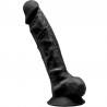 SILEXD - MODELO 1 PENE REALISTICO SILICONA PREMIUM SILEXPAN NEGRO 23 CM