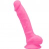 SILEXD - MODELO 1 PENE REALISTICO SILICONA PREMIUM SILEXPAN ROSA FLUORESCENTE 17.5 CM