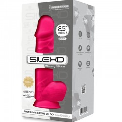 SILEXD - MODELO 1 PENE REALISTICO SILICONA PREMIUM SILEXPAN FUCSIA 21.5 CM