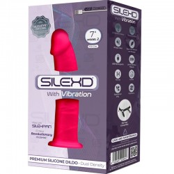 SILEXD - MODELO 1 PENE REALISTICO VIBRADOR SILICONA PREMIUM SILEXPAN FUCSIA 17.5 CM