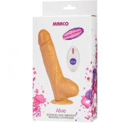 ALIVE - MARCO PENE REALISTICO VIBRADOR  ROTADOR CONTROL REMOTO 19 CM