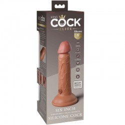 KING COCK - ELITE DILDO REALISTICO VIBRADOR  SILICONA 15.2 CM CARAMELO