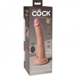 KING COCK - ELITE DILDO REALISTICO VIBRADOR  SILICONA CONTROL REMOTO 17.8 CM