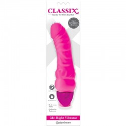 CLASSIX - DILDO VIBRADOR MR. RIGHT MULTIVELOCIDAD 15.5 CM ROSA