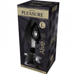 ALIVE - ANAL PLEASURE MINI PLUG METAL NEGRO TALLA L