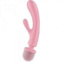 SATISFYER - TRIPLE LOVER MASAJEADOR VIBRADOR RABBIT ROSA