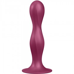 SATISFYER - DOUBLE BALL-R DILDO SILICONA AZUL