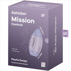 SATISFYER - MISSION CONTROL AZUL VIBRADOR PEQUEÑO DE DOBLE IMPULSO