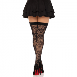 LEG AVENUE - MEDIAS RED ROSAS SILVESTRES NEGRO