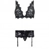 LIVCO CORSETTI FASHION - BELITA LC 90231 SUJETADOR + PANTY + LIGUERO NEGRO S/M