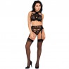 LIVCO CORSETTI FASHION - MAJALESA LC 90526 SUJETADOR + LIGUERO + PANTY BLACK