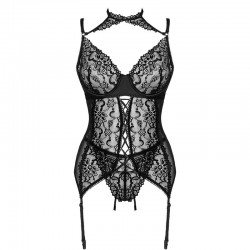 LIVCO CORSETTI FASHION - GIELLANDRA FOR THE SENSES COLLECTION CORSET + PANTY NEGRO