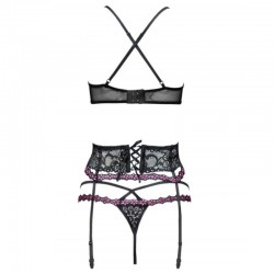 LIVCO CORSETTI FASHION - SNEHANA LC 90443 SUJETADOR + LIGUERO + PANTY NEGRO