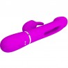 PRETTY LOVE - KAMPAS VIBRADOR RABBIT 3 EN 1 MULTIFUNCIÓN CON LENGUA FUCSIA