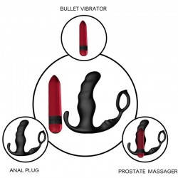 ARMONY - KNIGHT VIBRADOR ANAL PROSTATA  ANILLO CONTROL REMOTO NEGRO