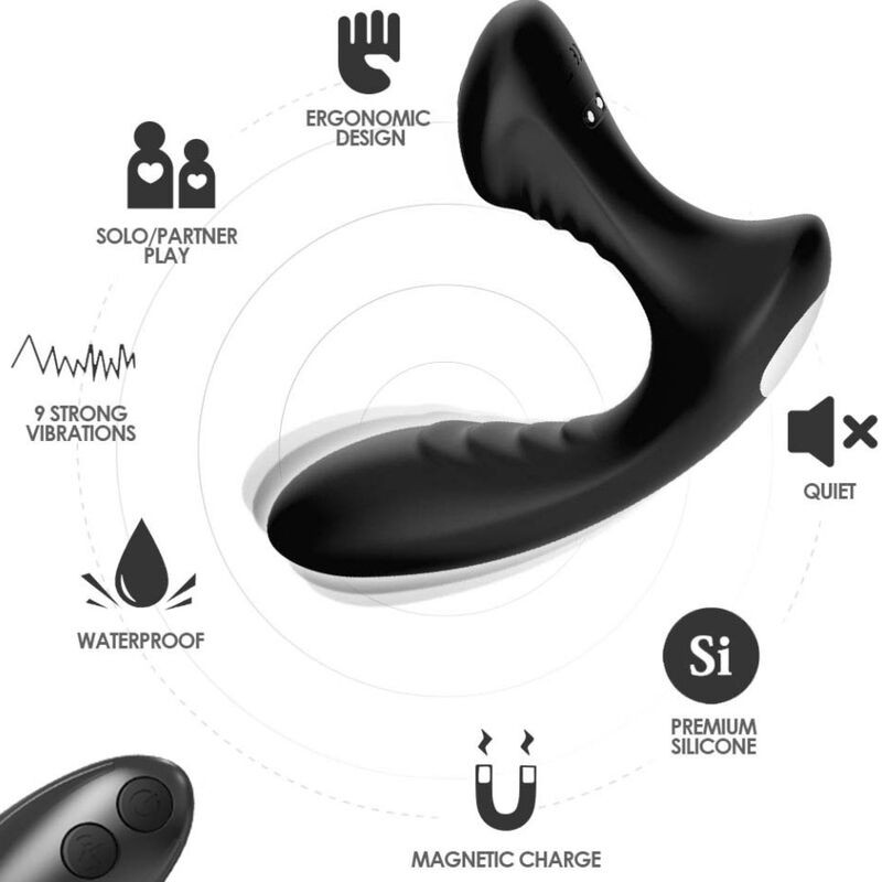 ARMONY - STORM VIBRADOR ANAL PROSTATA  PLUG CONTROL REMOTO NEGRO