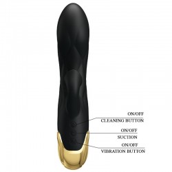 PRETTY LOVE - VIBRADOR DE LUJO BAÑADO EN ORO RECARGABLE NEGRO