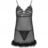 LIVCO CORSETTI FASHION - ZERUNAM SET BABYDOLL + TANGA NEGRO