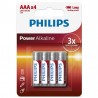 PHILIPS - POWER ALKALINE PILA AAA LR03 BLISTER*4