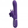 PRETTY LOVE - VIBRADOR RABBIT MULTIFUNCIÓN 4 EN 1 MARIPOSA MORADO