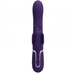 PRETTY LOVE - VIBRADOR RABBIT MULTIFUNCIÓN 4 EN 1 MARIPOSA MORADO