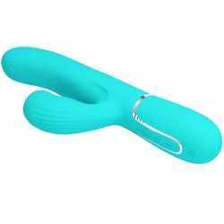 PRETTY LOVE - PERLITA VIBRADOR PUNTO G 3 EN 1 MULTIFUNCIÓN VERDE AGUA