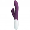 PRETTY LOVE - BUTTERFLY KISS VIBRADOR RABBIT  ESTIMULADOR PUNTO G MORADO