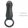 PRETTY LOVE - TRAE ANILLO VIBRADOR CON ESTIMULADOR NEGRO