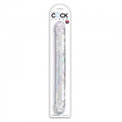 KING COCK - DOUBLE TROUBLE DILDO DOBLE 46 CM TRANSPARENTE