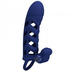 PRETTY LOVE - ALTAF ANILLO VIBRADOR CON FUNDA DE SILICONA AZUL