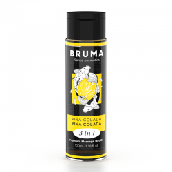 BRUMA - ACEITE DE MASAJE PREMIUM EFECTO CALOR SABOR PIÑA COLADA 3 EN 1 - 100 ML