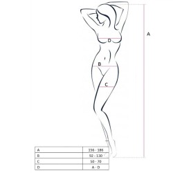 PASSION - WOMAN BS049 BODYSTOCKING BLANCO TALLA UNICA